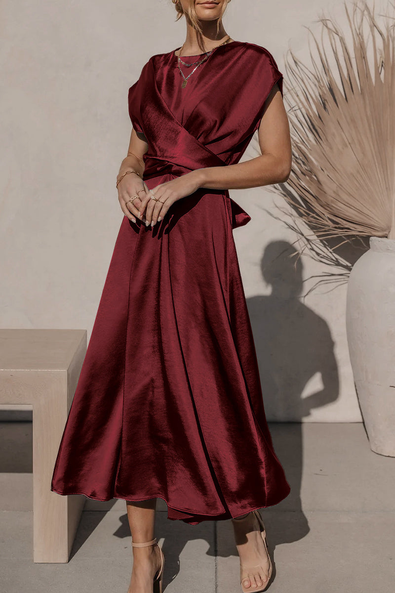 Kaynafashions - Celebrities Elegant Solid Bandage U Neck Dresses(6 Colors)