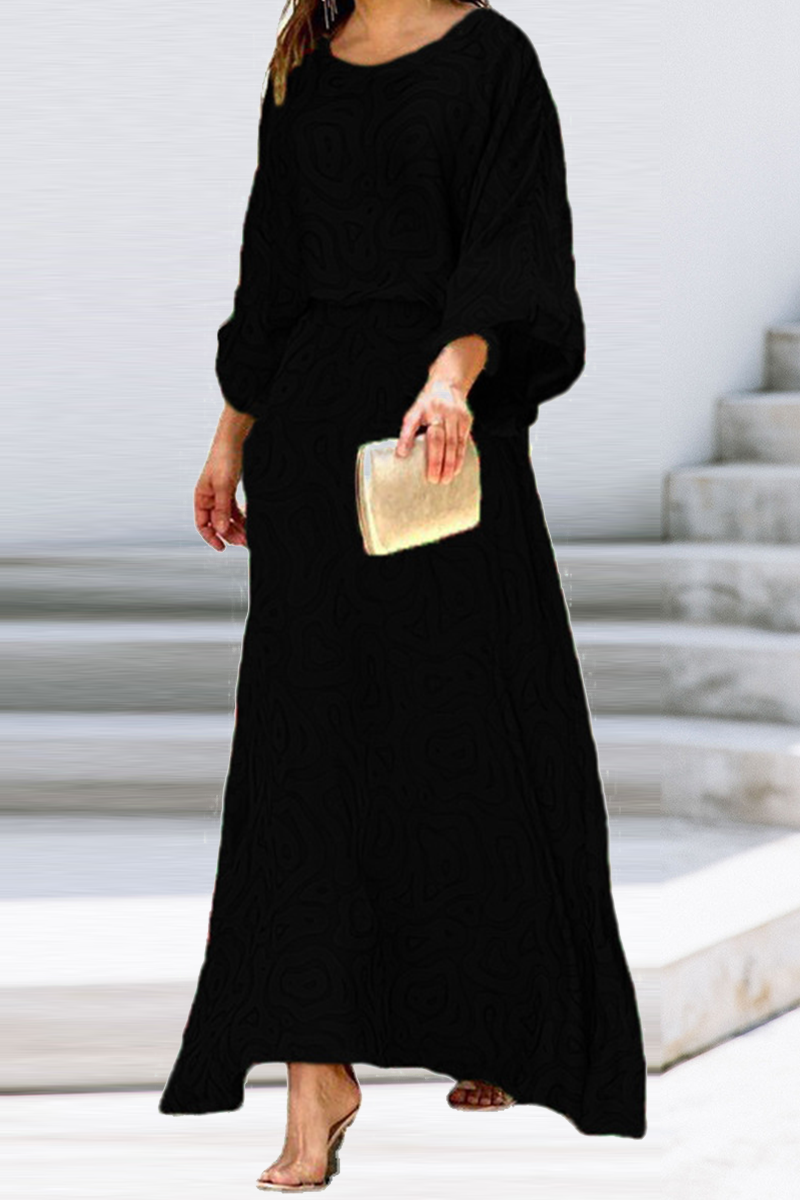 Kaynafashions - Fashion Print Patchwork O Neck Straight Dresses(8 Colors)