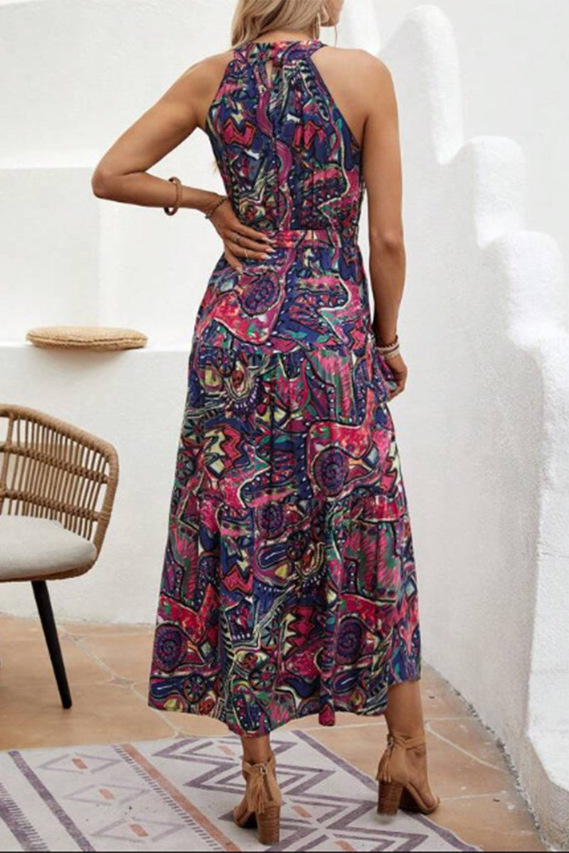Kaynafashions - Bohemian Floral Patchwork Printed Dress Dresses