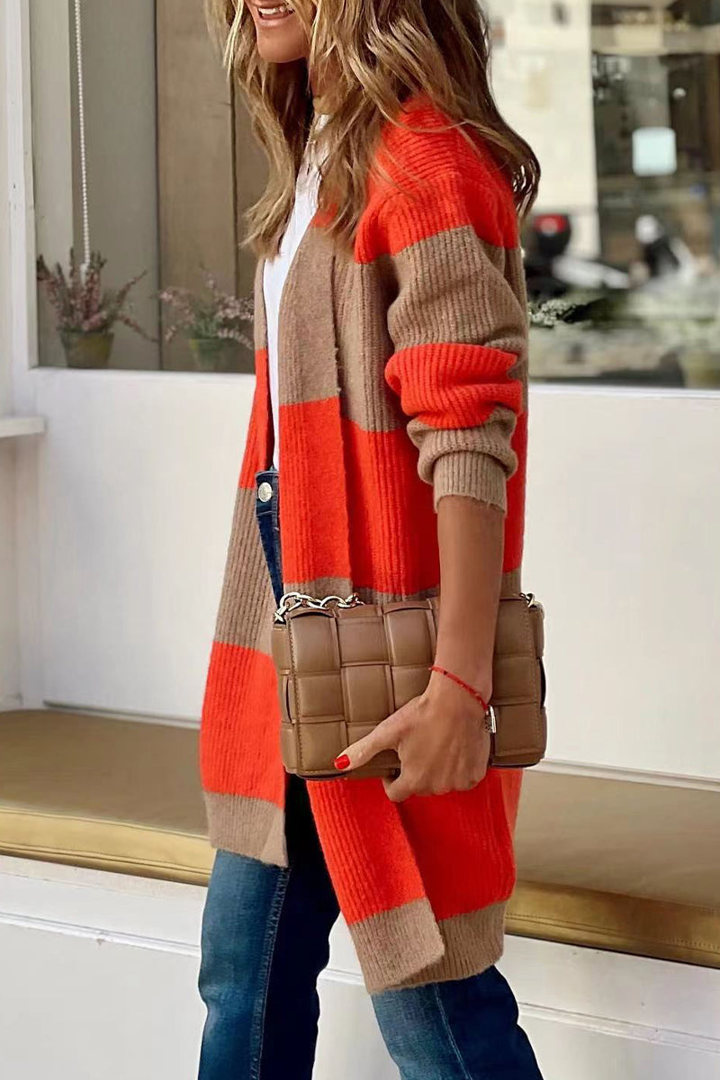 Kaynafashions - Street Striped Patchwork Cardigans