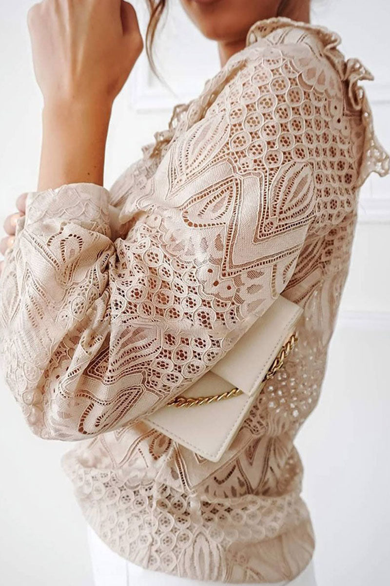 Kaynafashions - Fashion Sweet Solid Patchwork O Neck Tops(3 Colors)