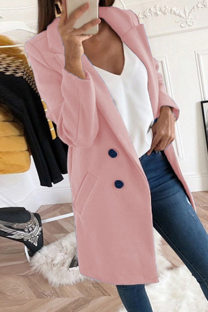 Kaynafashions - Casual Solid Patchwork Turndown Collar Outerwear(9 colors)