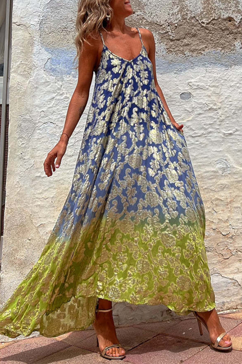 Kaynafashions - Casual College Print Pocket V Neck Sling Dress Dresses