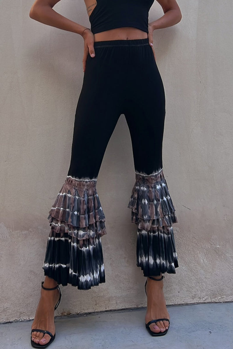 Kaynafashions - Casual Solid Patchwork Skinny High Waist Speaker Patchwork Bottoms