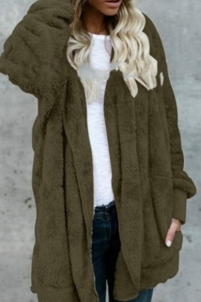 Kaynafashions - Casual Solid Patchwork Hooded Collar Outerwear(12 colors)