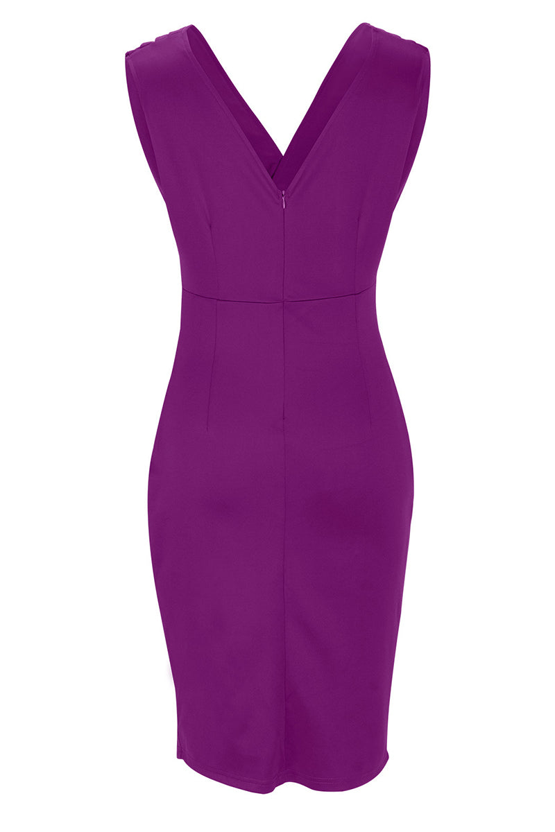 Kaynafashions - Celebrities Elegant Solid Slit Fold V Neck Evening Dress Dresses(4 Colors)