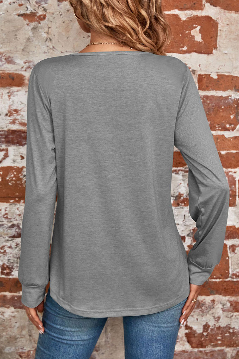 Kaynafashions - Casual Solid Fold Square Collar Tops