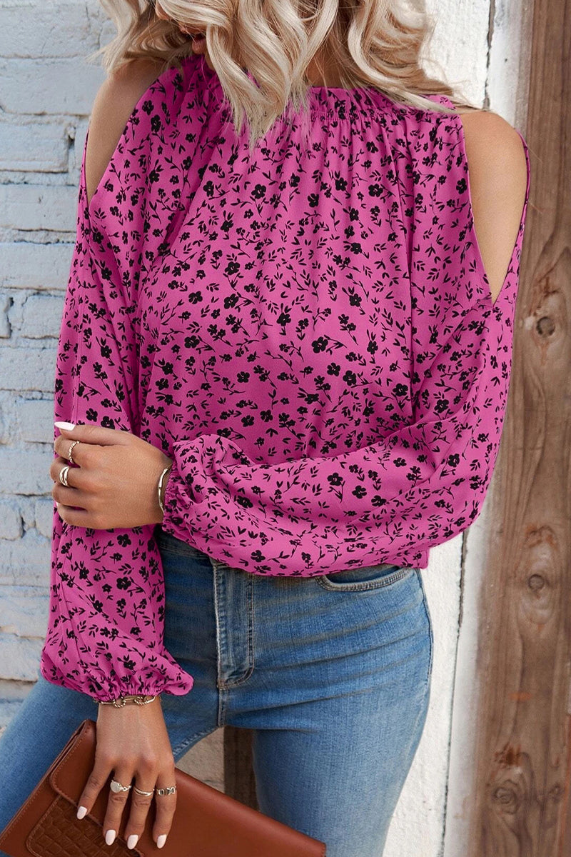 Kaynafashions - Sweet Print Patchwork O Neck Tops