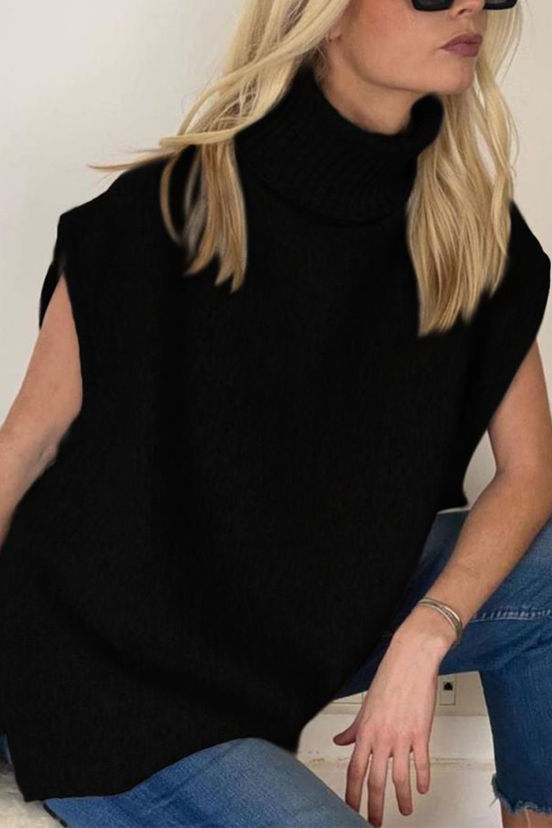 Kaynafashions - Work British Style Solid Patchwork Turtleneck Tops