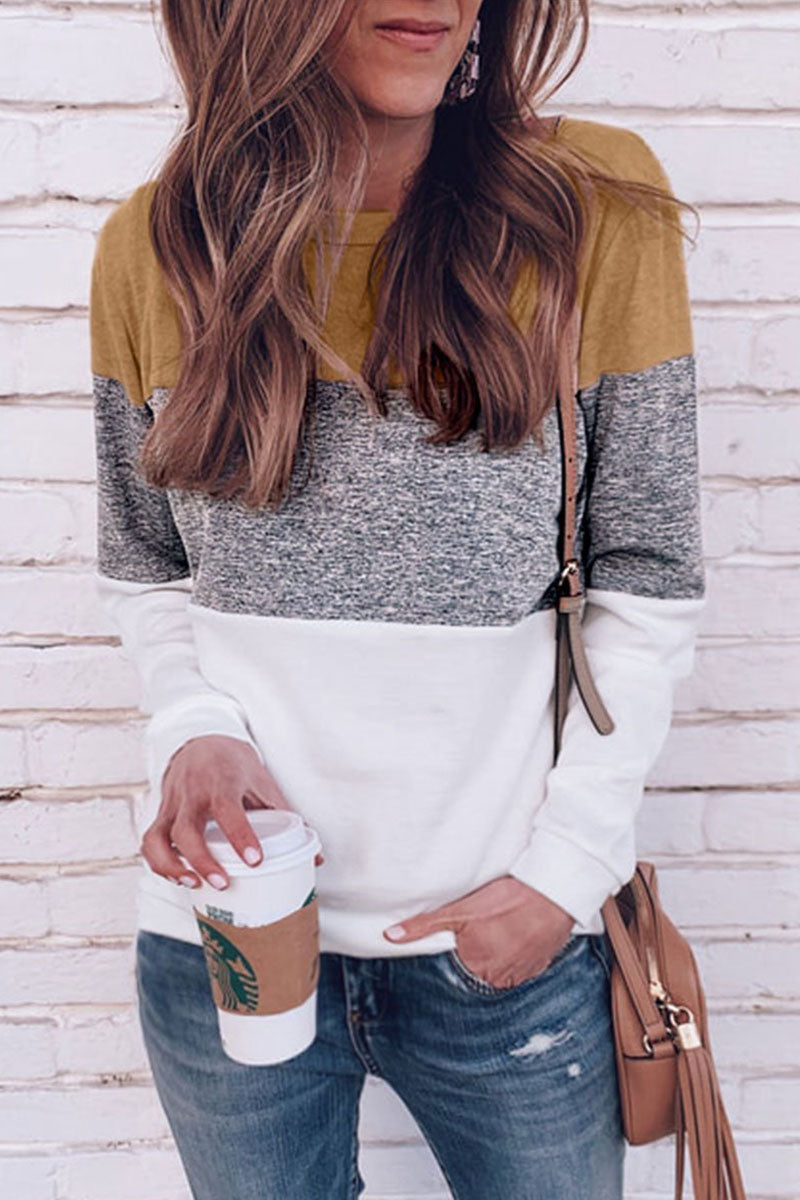 Kaynafashions - Work Daily Solid Patchwork O Neck Mid Waist Sweaters(5 colors)