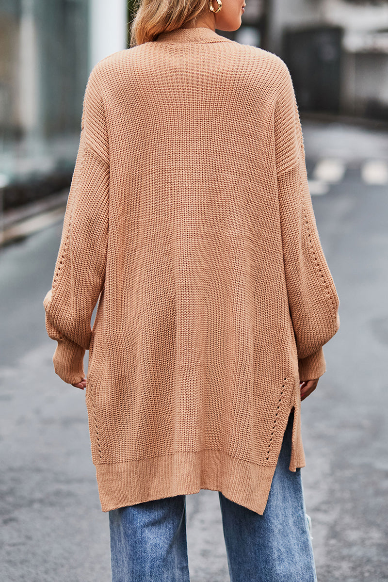 Kaynafashions - Street Solid Pocket Cardigan Collar Tops