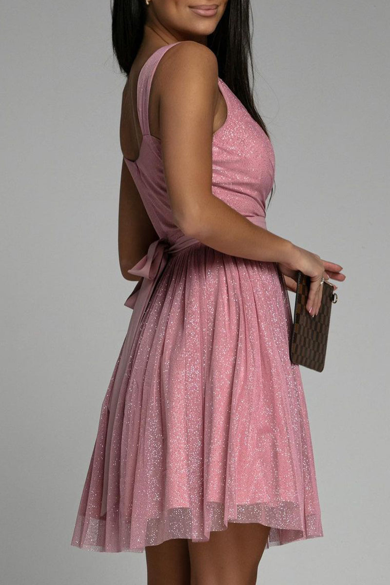 Kaynafashions - Sexy Elegant Print Mesh V Neck Evening Dress Dresses(3 Colors)