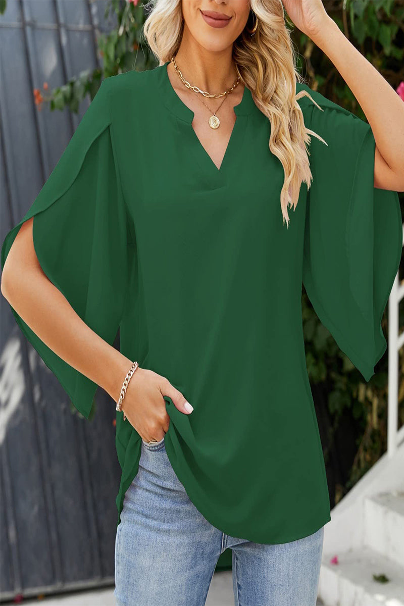 Kaynafashions - Sweet Elegant Solid Stringy Selvedge V Neck Tops