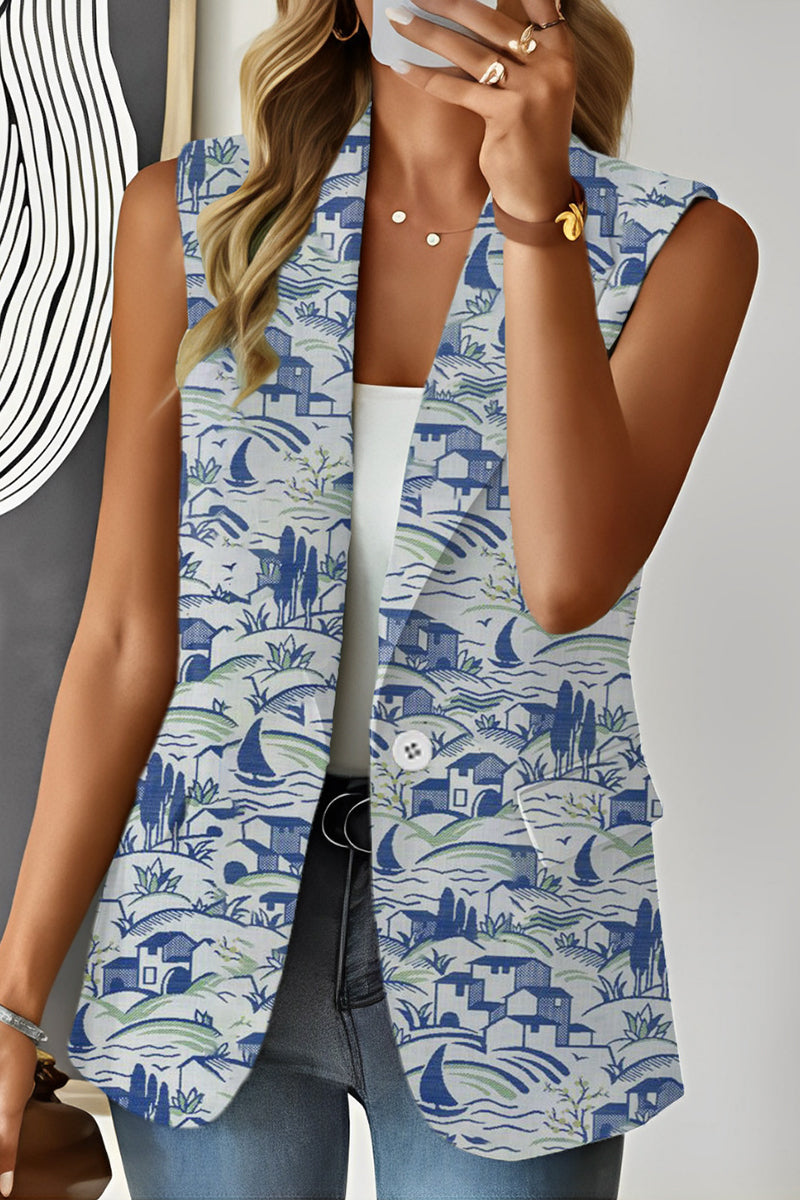 Kaynafashions - Work Elegant Print Turn-back Collar Tops