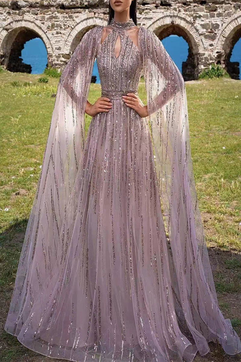 Kaynafashions - Sweet Elegant Solid Tassel Sequins Evening Dress Dresses
