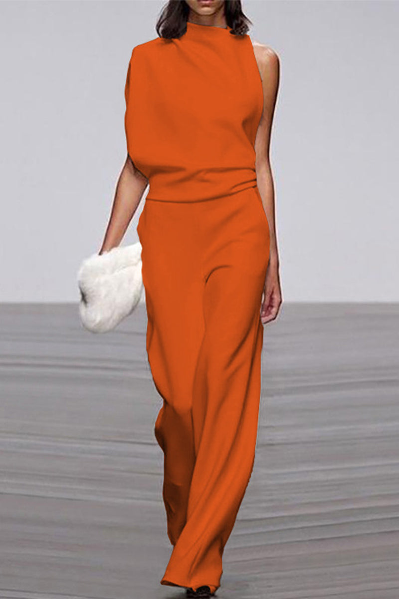 Kaynafashions - Casual Solid Patchwork Half A Turtleneck Boot Cut Jumpsuits(12 Colors)