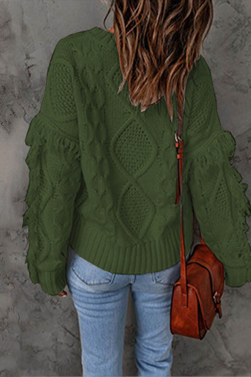 Kaynafashions - Sweet Elegant Solid Tassel O Neck Sweaters(8 Colors)