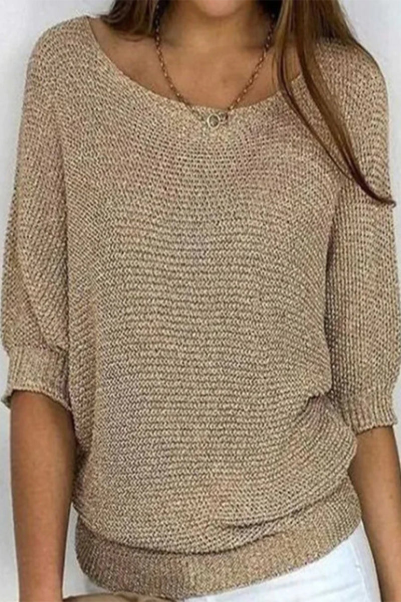 Kaynafashions - Casual Simplicity Solid O Neck Sweaters(11 Colors)