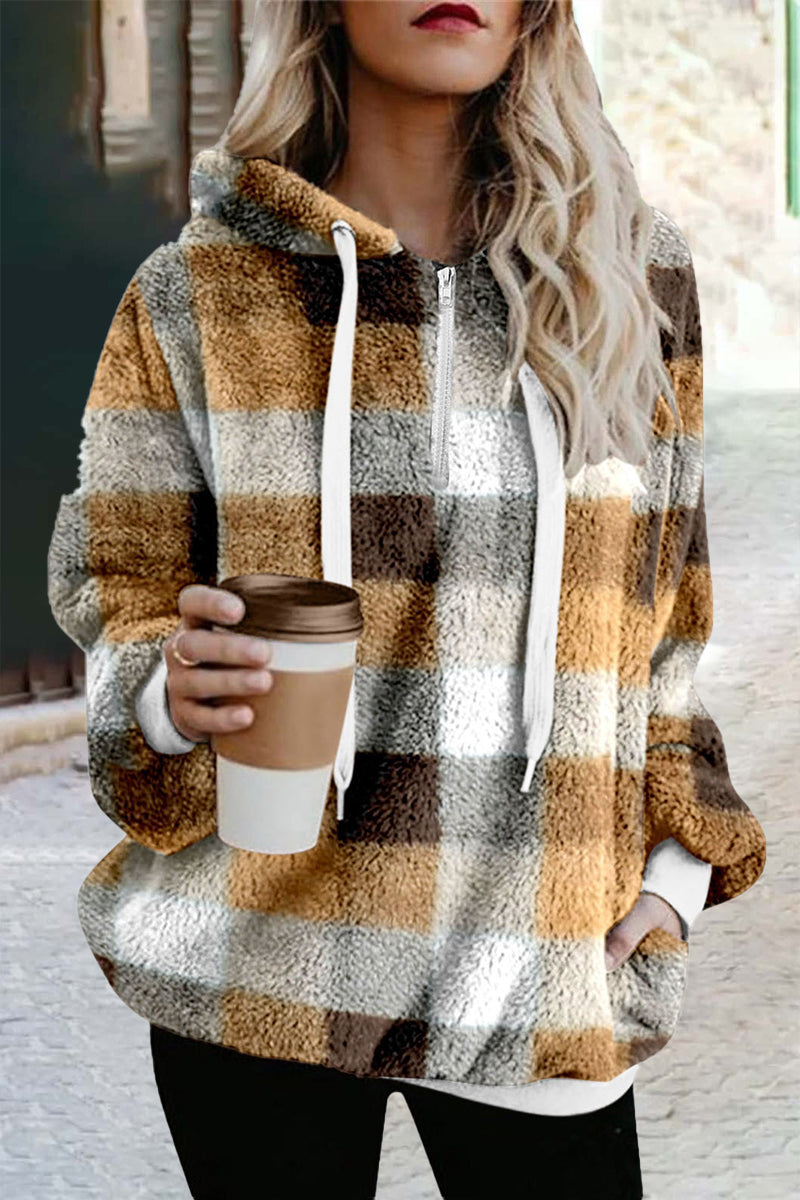 Kaynafashions - Street Print Printing Hooded Collar Tops