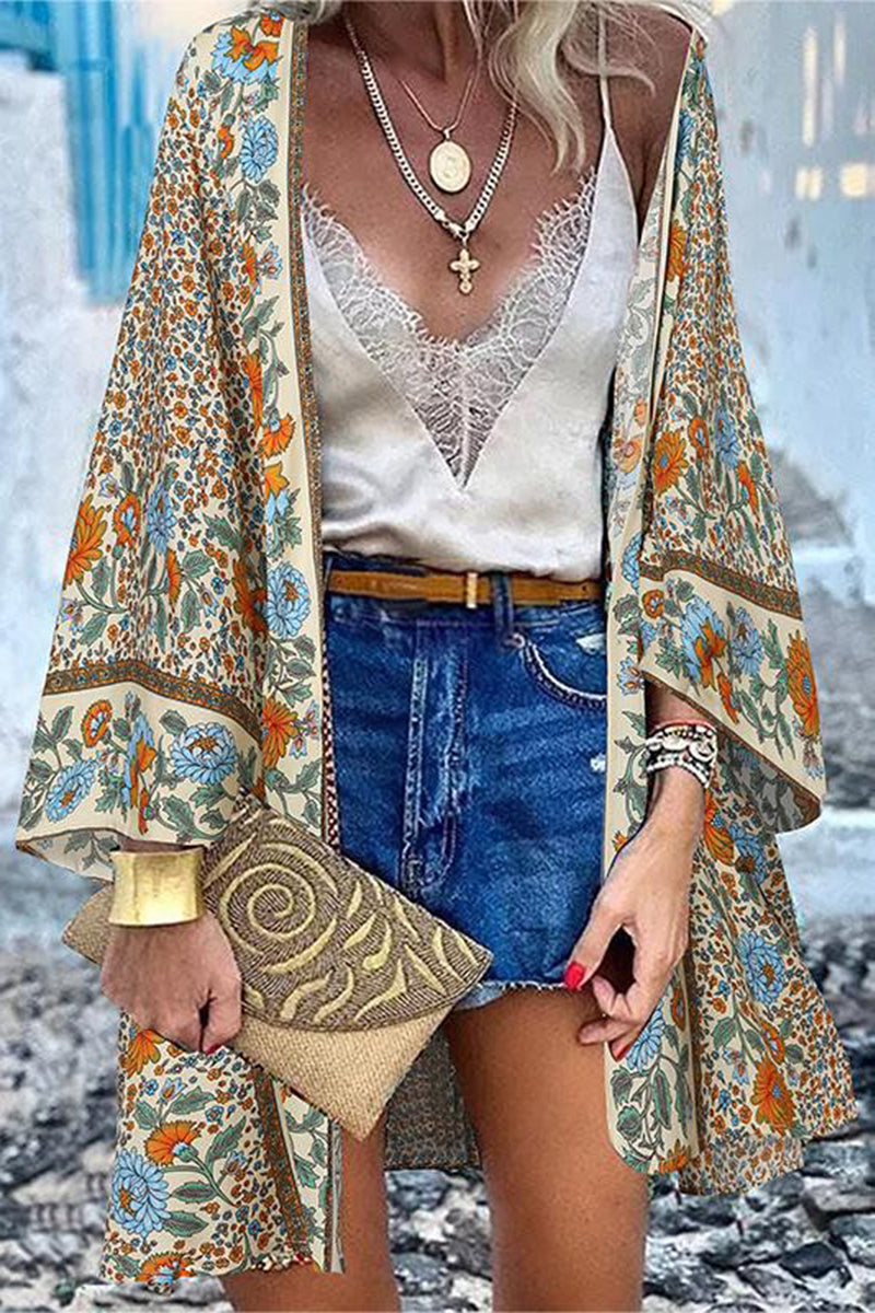 Kaynafashions - College Print Patchwork Cardigan Collar Outerwear