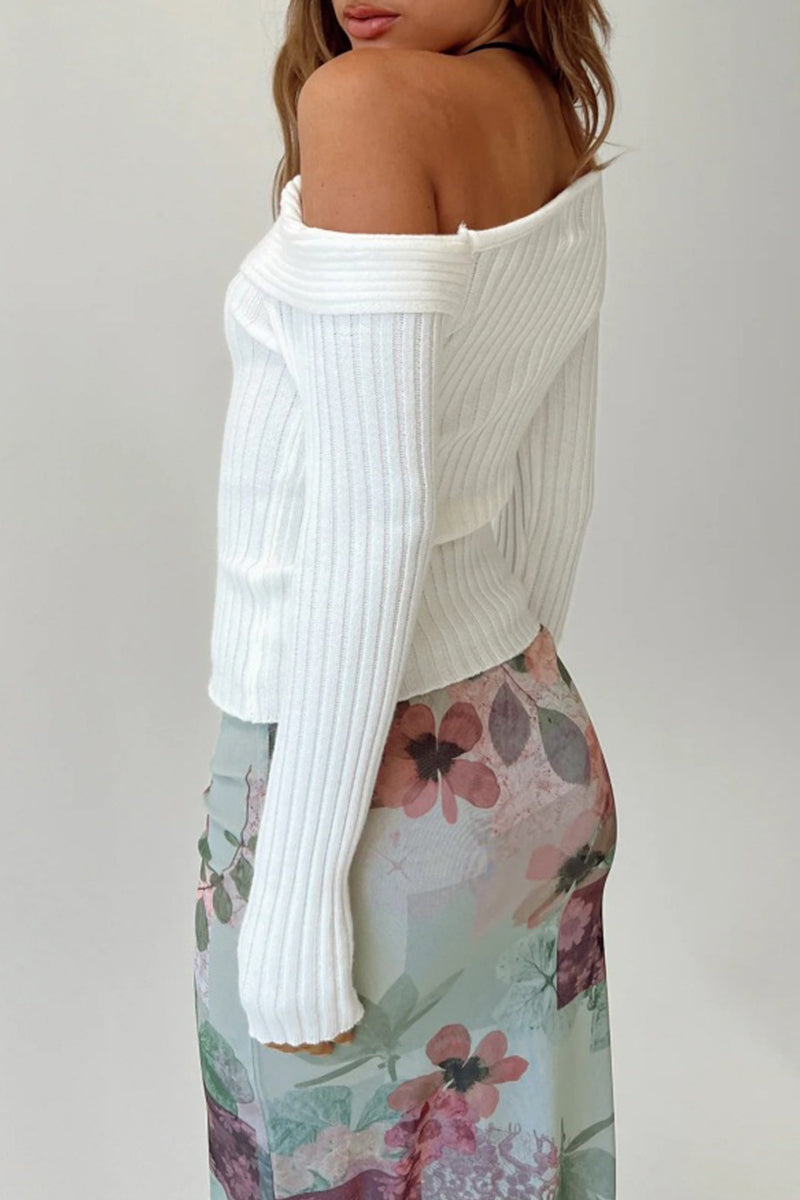 Kaynafashions - Casual Solid Patchwork Oblique Collar Tops