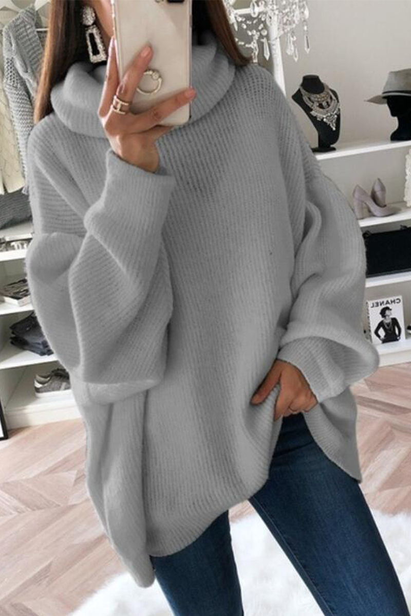 Kaynafashions - Fashion Solid Patchwork Turtleneck Sweaters(5 Colors)