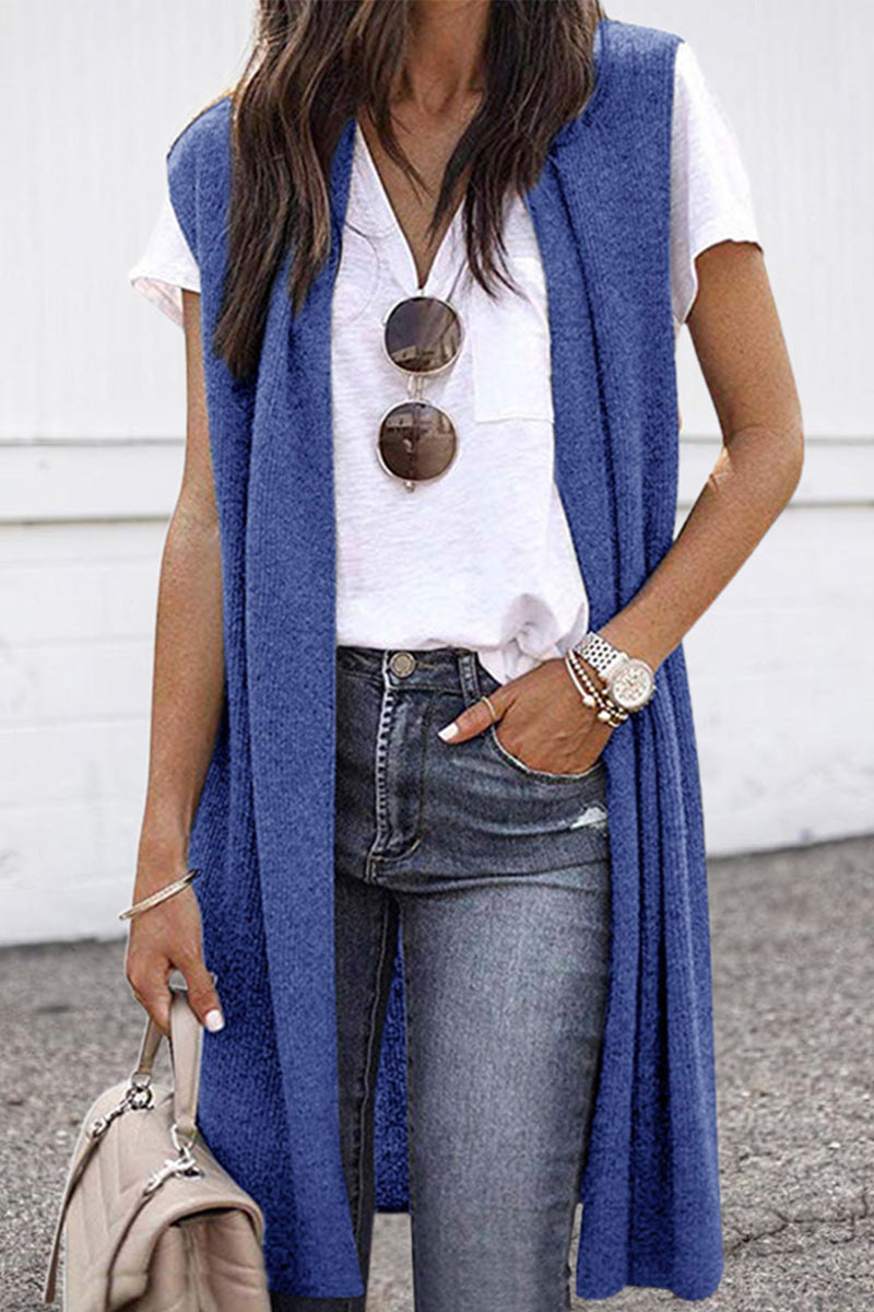 Kaynafashions - Street Solid Cardigan Collar Tops