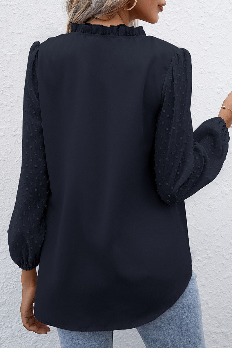 Kaynafashions - Fashion Casual Solid Patchwork V Neck Tops(3 colors)