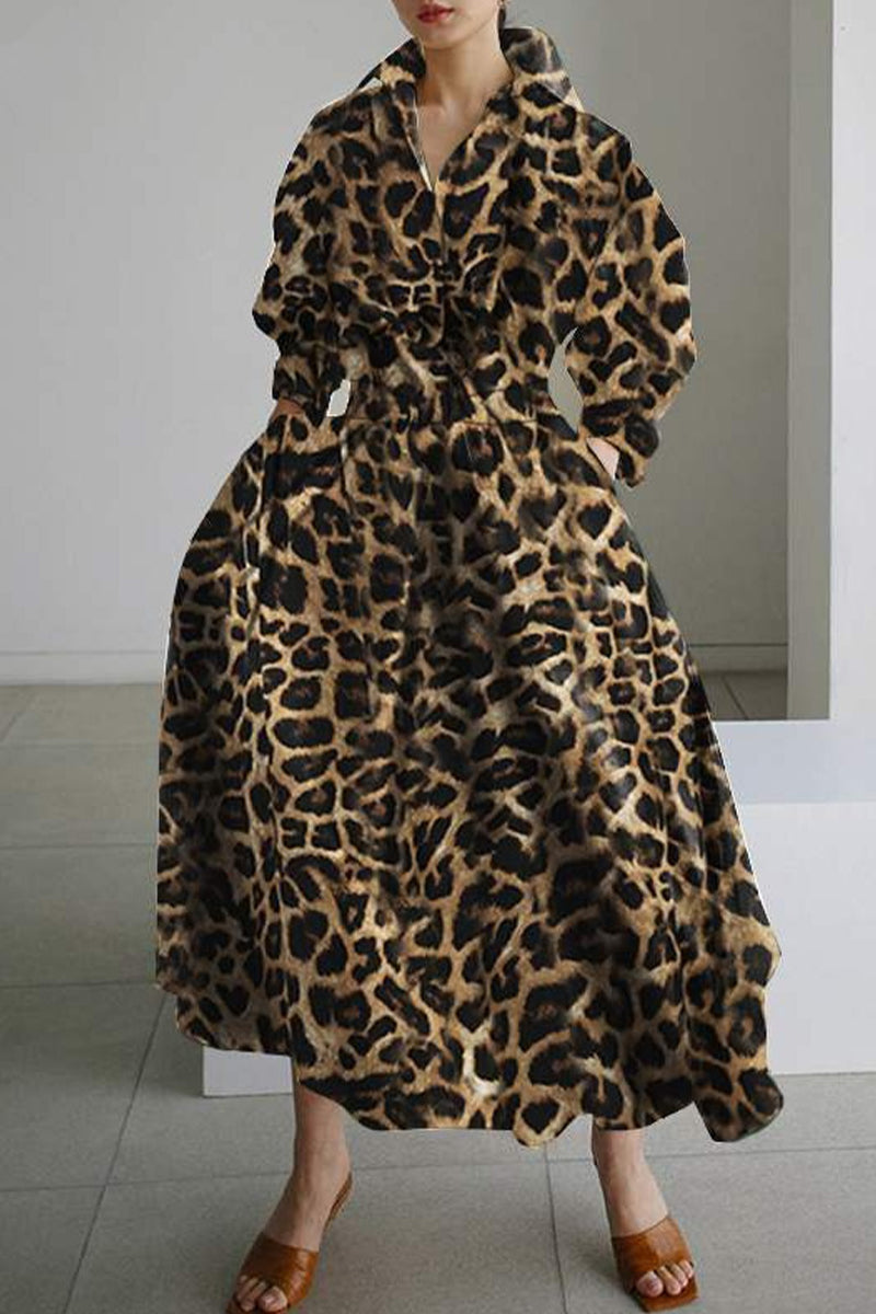 Kaynafashions - Women's Solid Pocket Button Lapel Long Sleeve Maxi Shirt Dress(3 Colors)