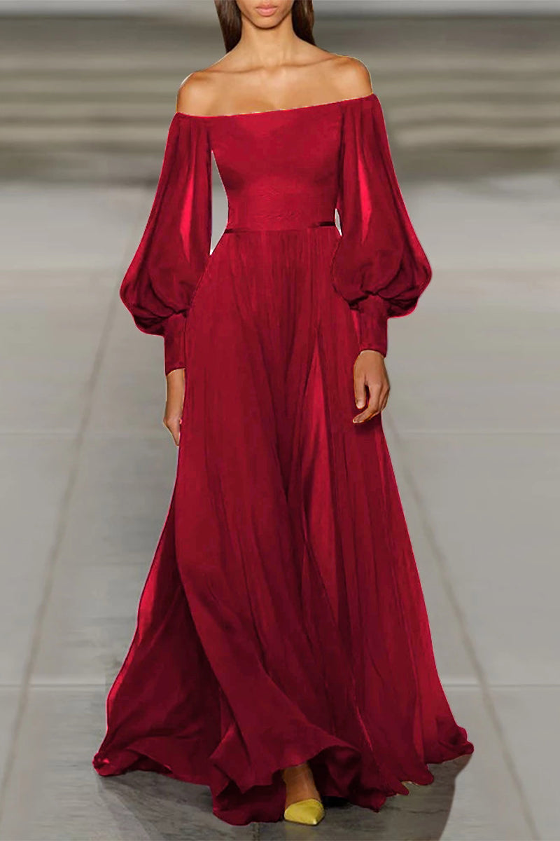 Kaynafashions - Elegant Solid Off the Shoulder Princess Dresses(4 Colors)