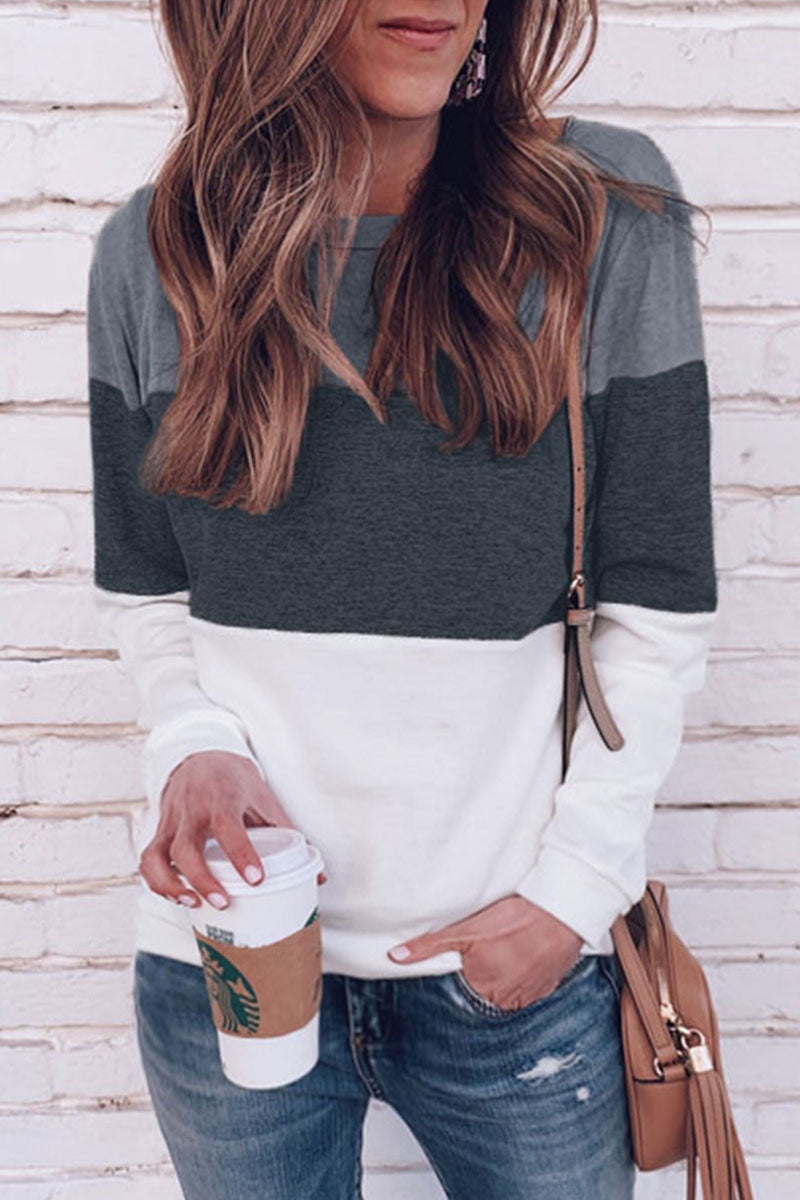 Kaynafashions - Work Daily Solid Patchwork O Neck Mid Waist Sweaters(5 colors)