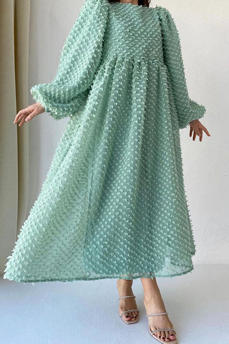 Kaynafashions - Elegant Solid Patchwork O Neck A Line Dresses