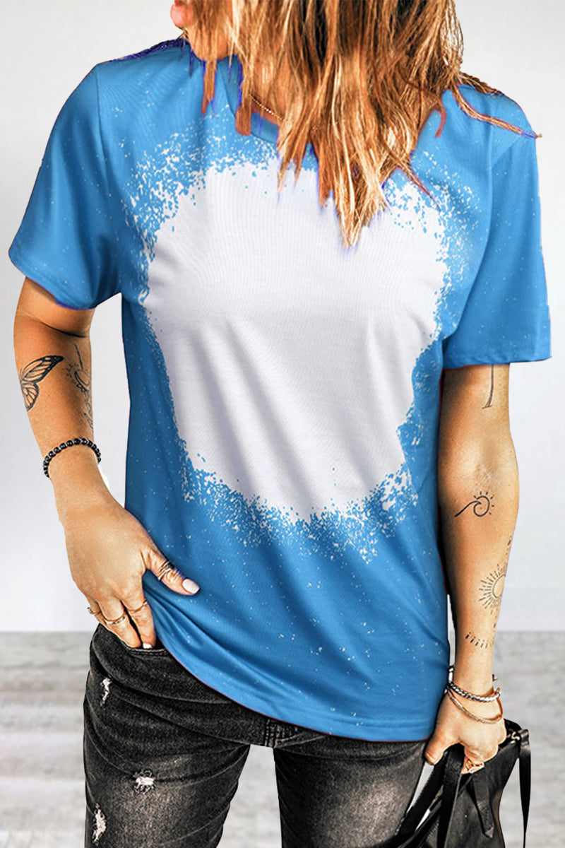 Kaynafashions - Casual Print Patchwork O Neck T-Shirts(6 Colors)