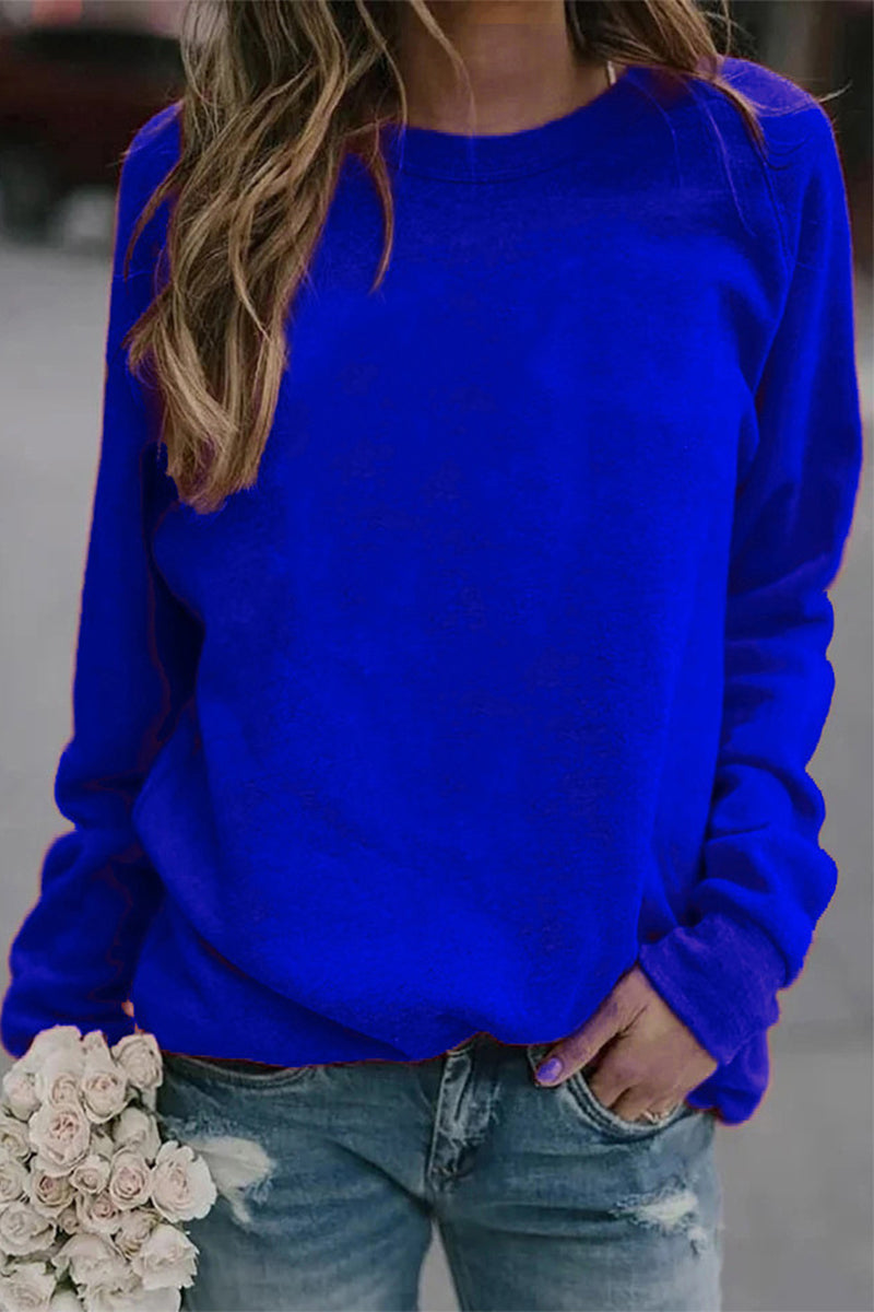 Kaynafashions - Casual Simplicity Solid O Neck Tops