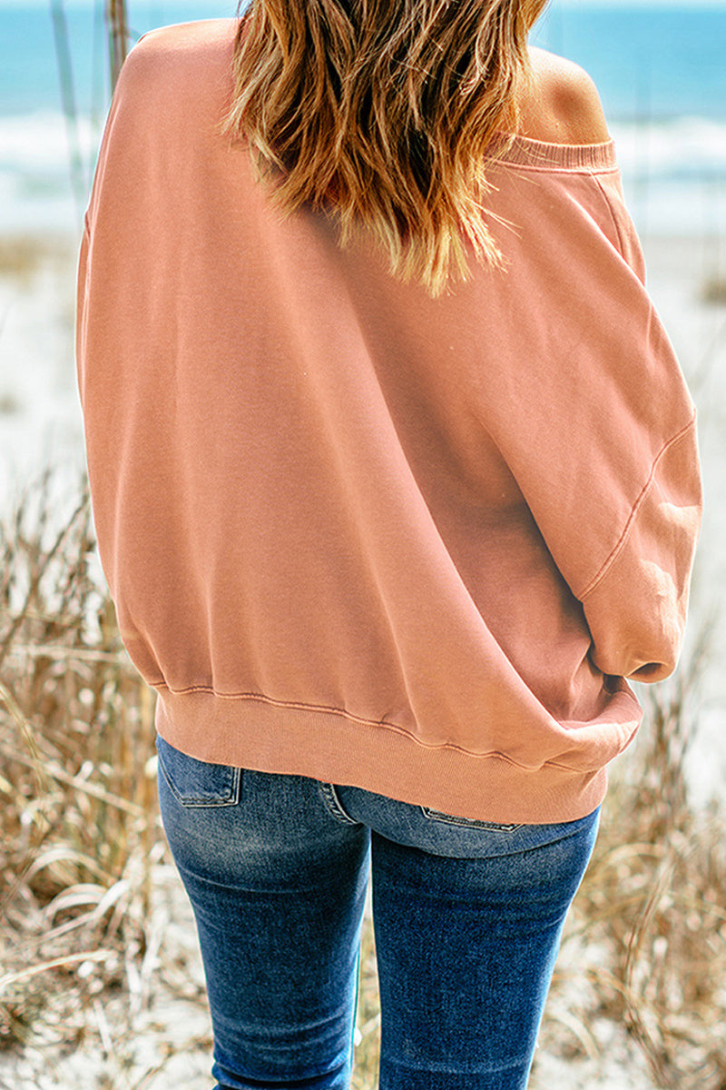 Kaynafashions - Casual Solid Patchwork Pocket O Neck Tops