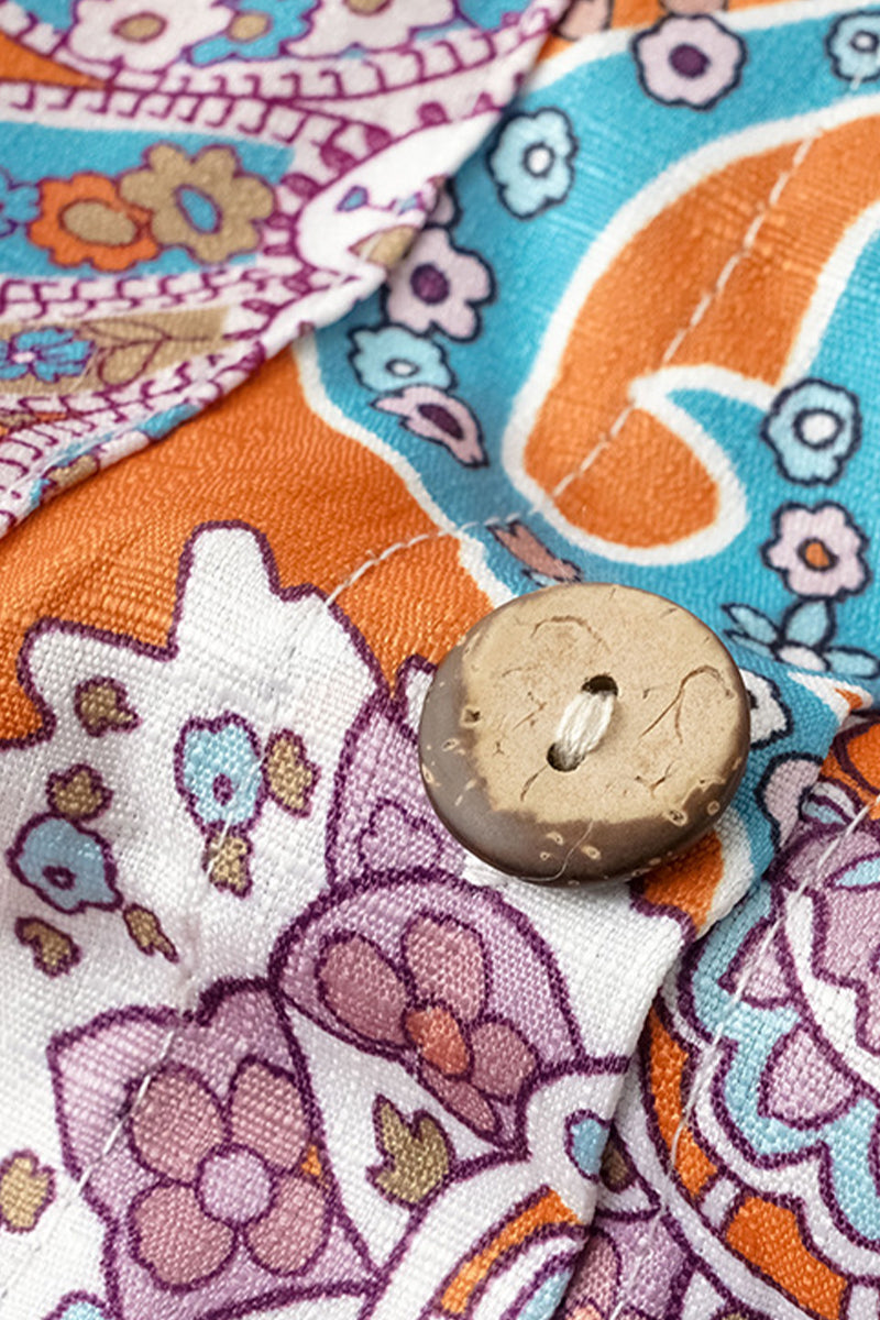 Kaynafashions - Casual College National Totem Print Patchwork Frenulum O Neck Loose Jumpsuits(3 Colors)