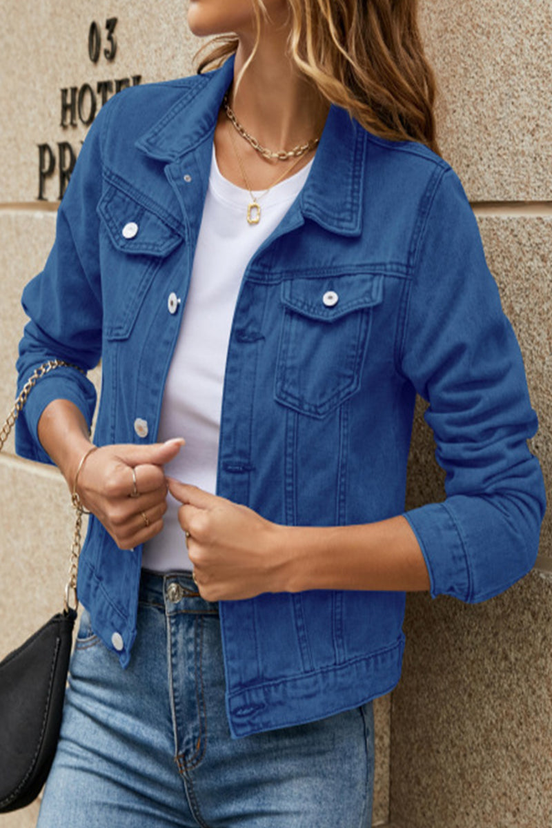 Kaynafashions - Casual Street Solid Patchwork Turndown Collar Outerwear