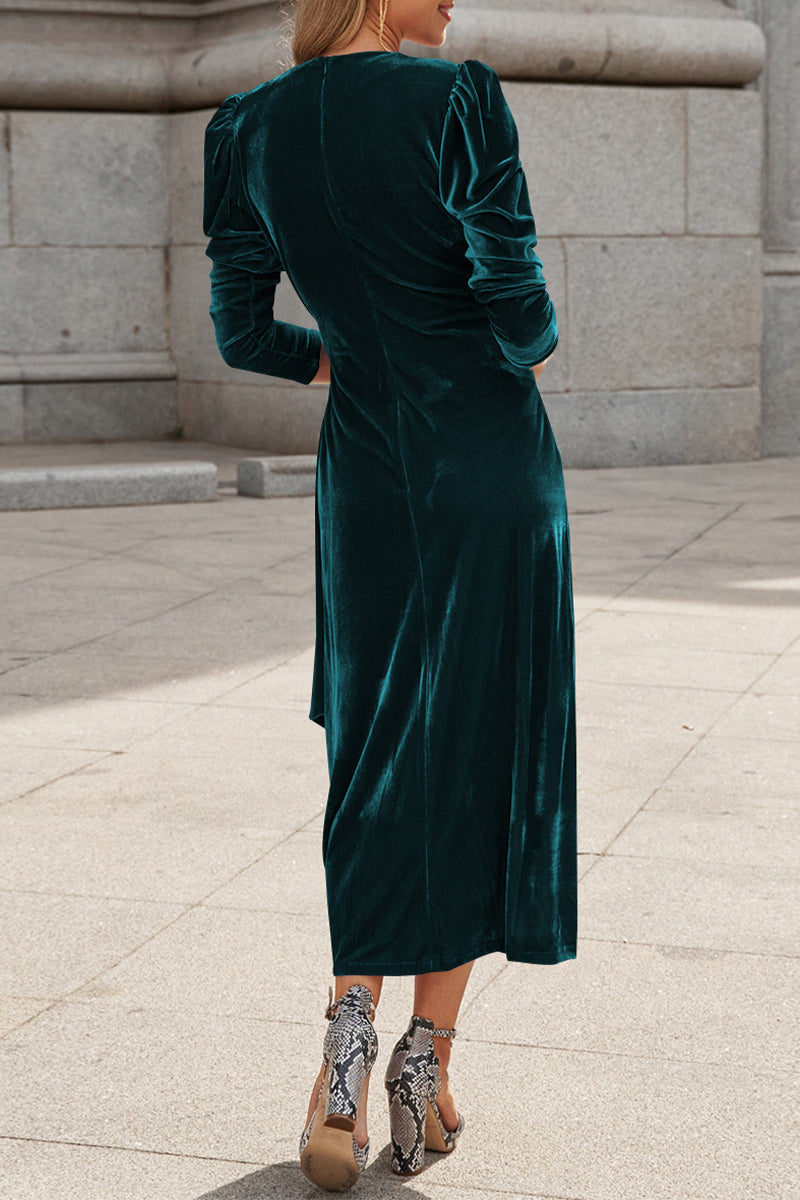 Kaynafashions - Celebrities Elegant Solid Strap Design V Neck Princess Dresses