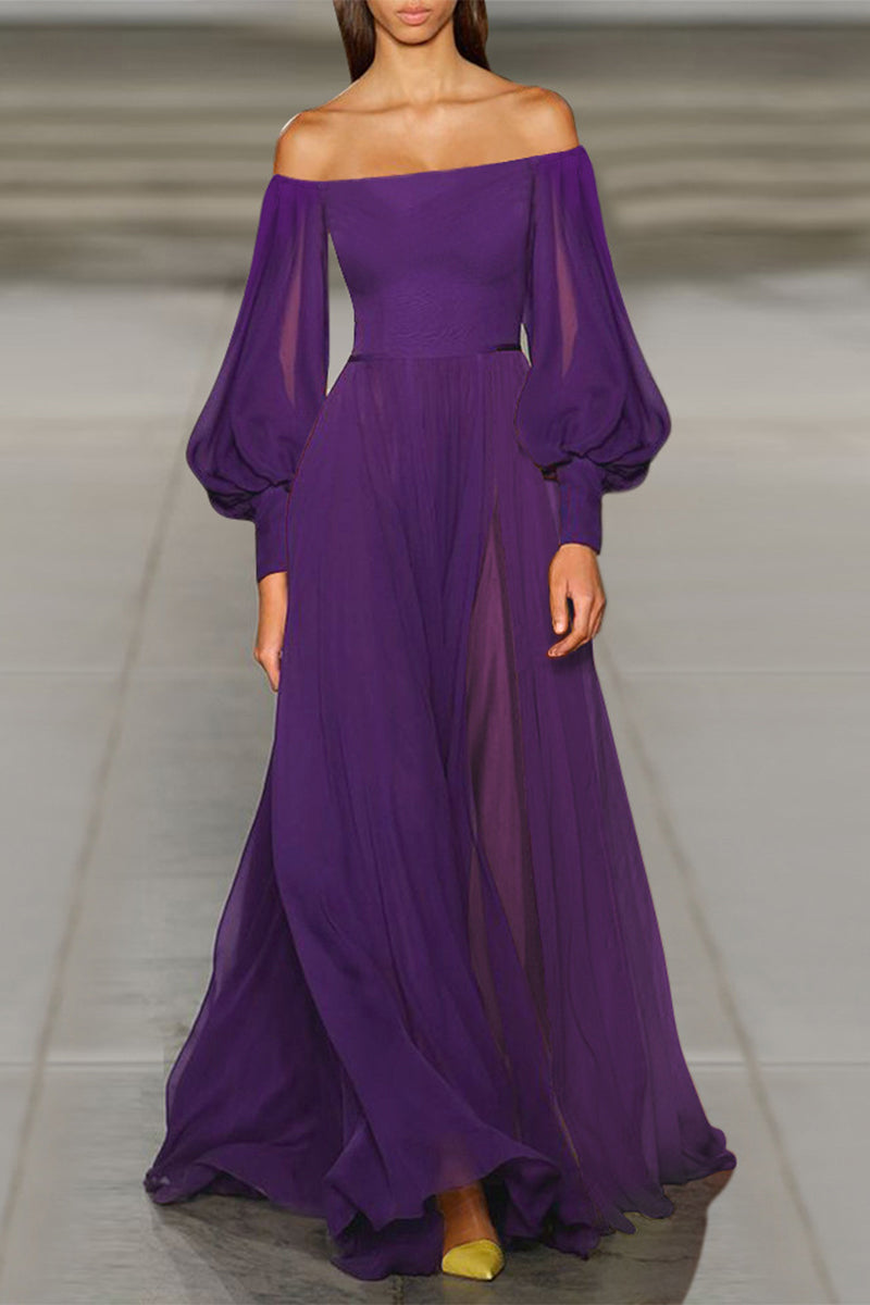 Kaynafashions - Elegant Solid Off the Shoulder Princess Dresses(4 Colors)