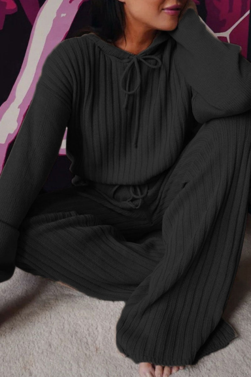 Kaynafashions - Fashion Casual Hooded Collar Long Sleeve Two Pieces(8 Colors)