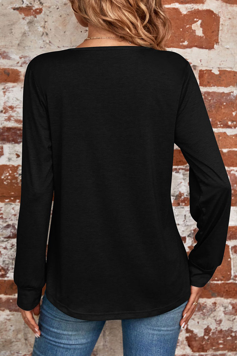 Kaynafashions - Casual Solid Fold Square Collar Tops