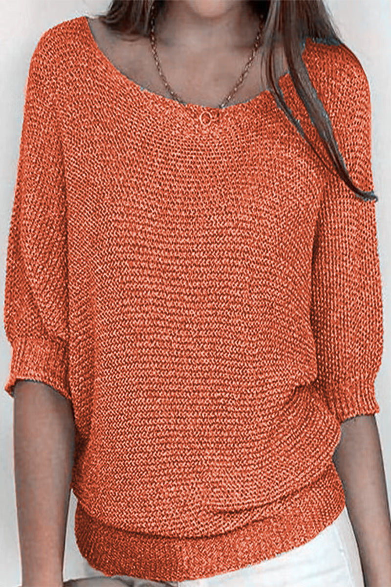 Kaynafashions - Casual Simplicity Solid O Neck Sweaters(11 Colors)