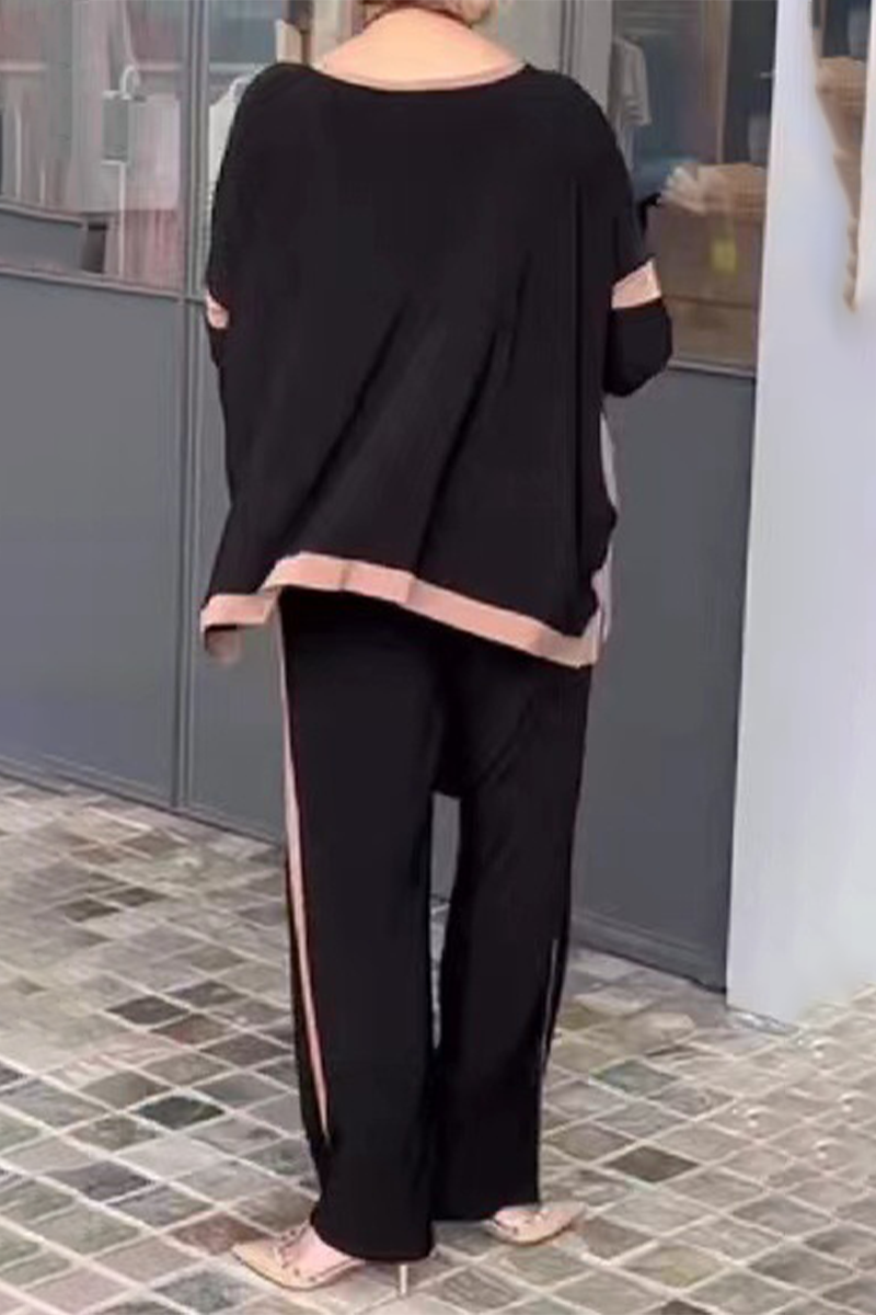 Kaynafashions - Casual Solid Patchwork V Neck Half Sleeve Two Pieces