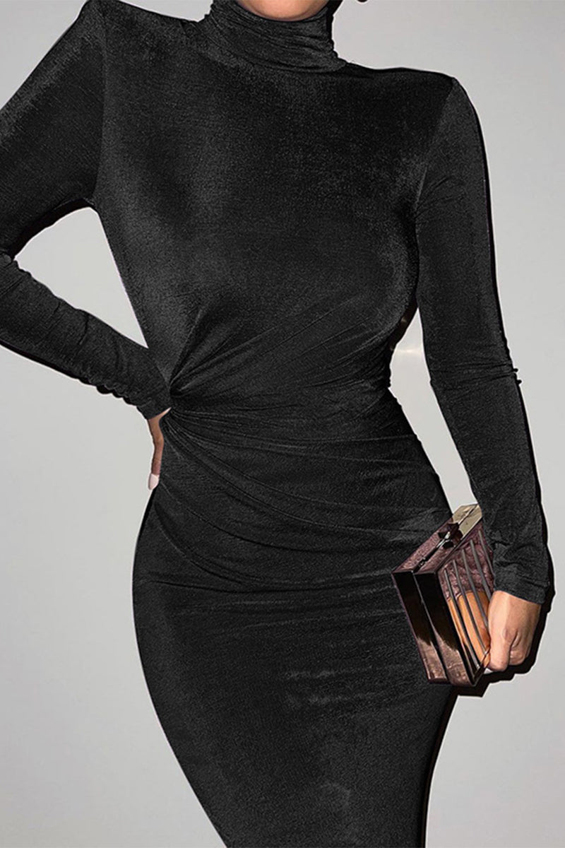 Kaynafashions - Work Half A Turtleneck One Step Skirt Dresses