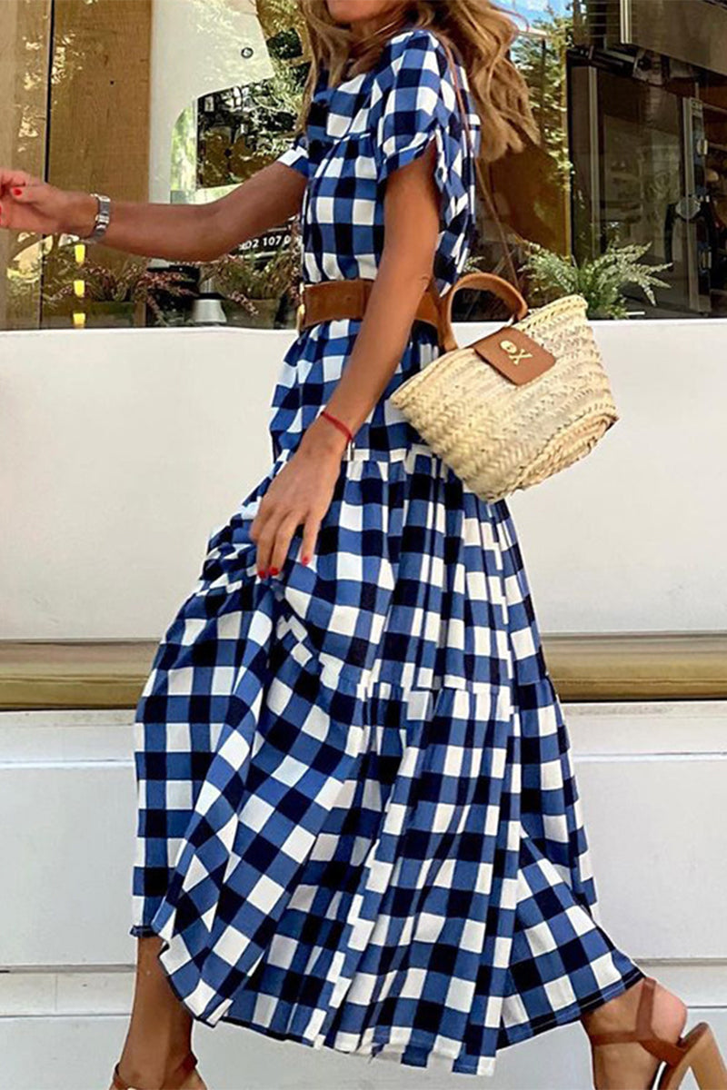 Kaynafashions - Sweet Elegant Plaid Dresses