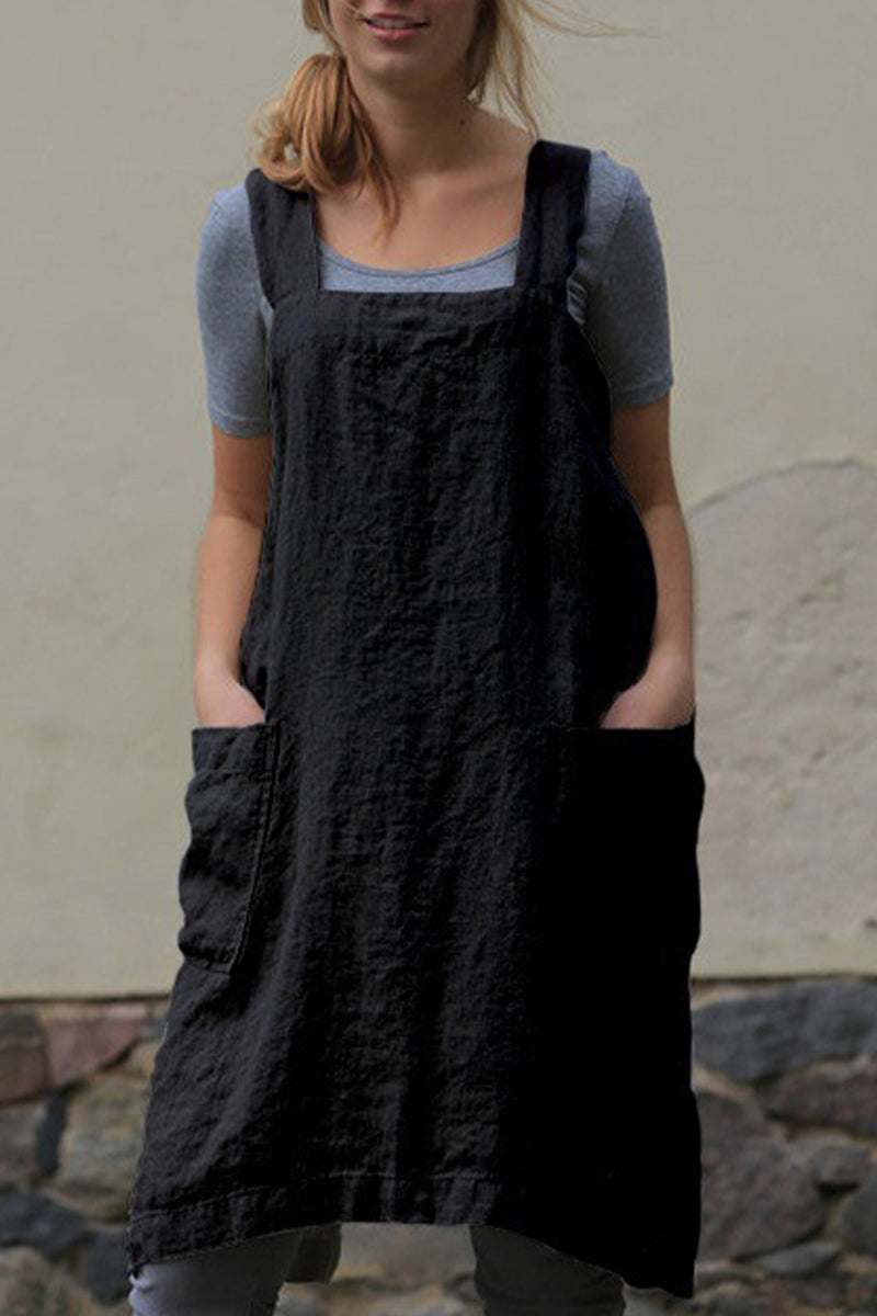 Kaynafashions - Casual Daily Solid Pocket Square Collar Irregular Dress Dresses(6 Colors)