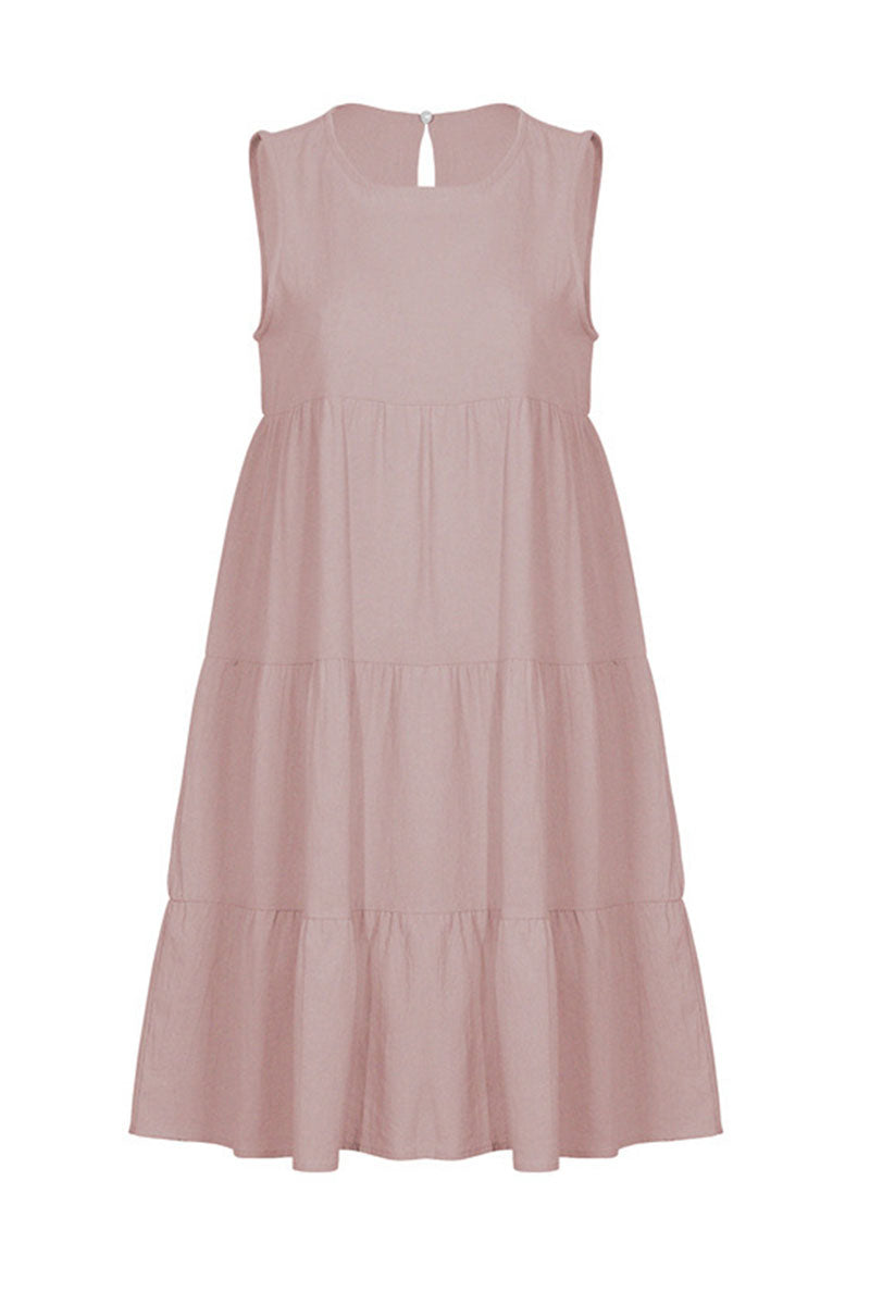 Kaynafashions - Fashion Casual Solid Patchwork O Neck Princess Dresses(6 Colors)
