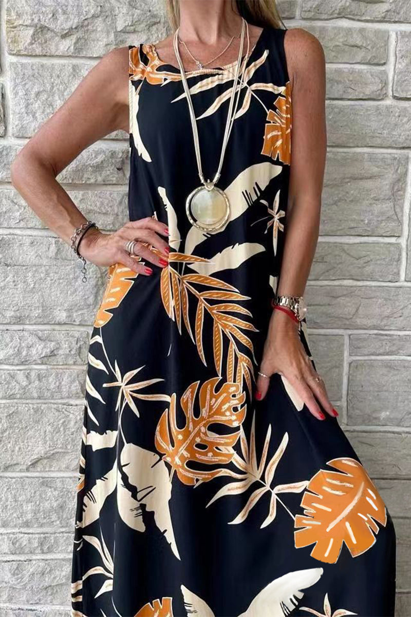 Kaynafashions - Casual Vacation Floral O Neck Printed Dress Dresses