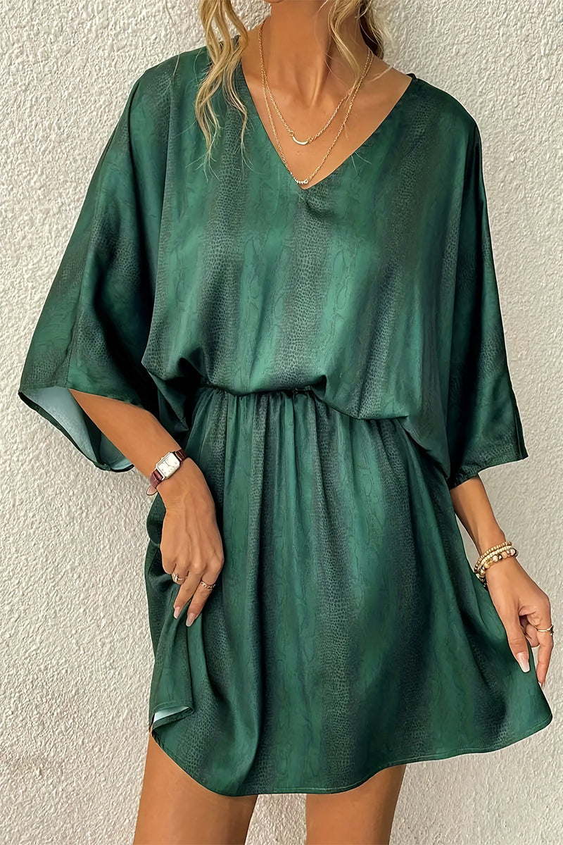 Kaynafashions - Casual College Gradual Change Patchwork V Neck Ball Gown Dresses