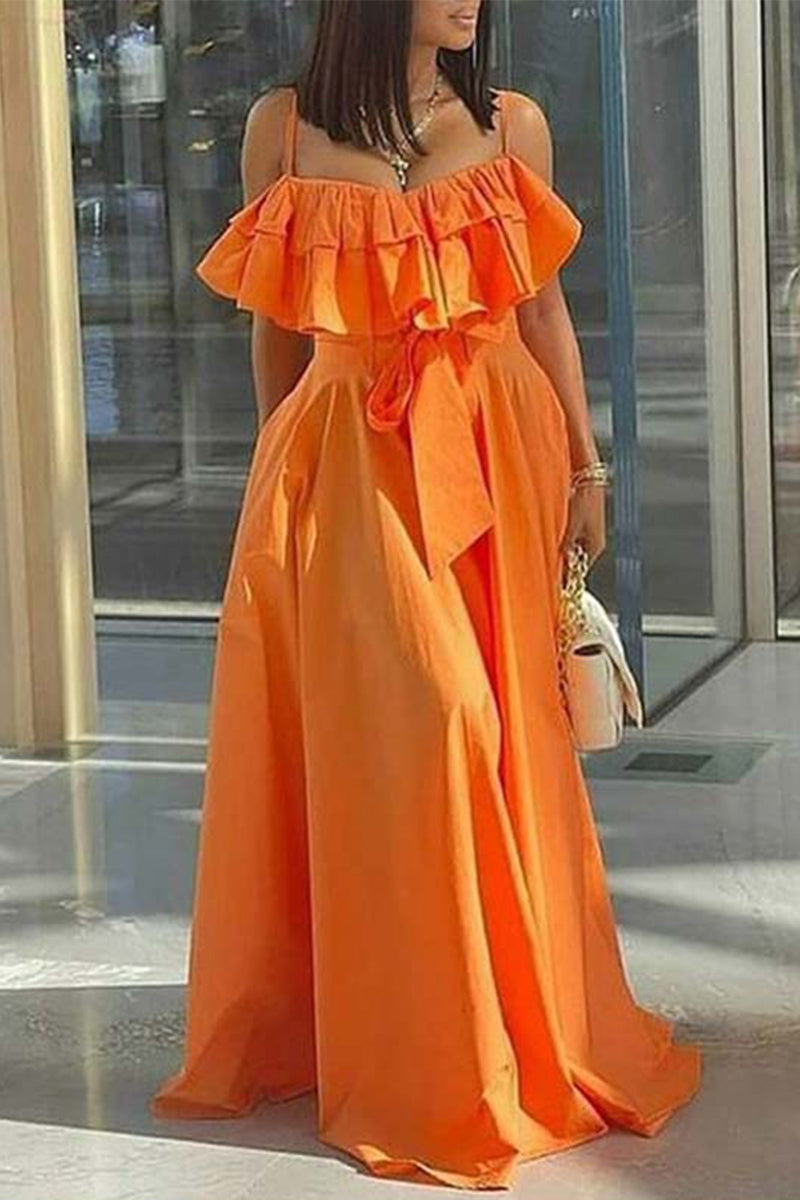 Kaynafashions - Sexy Simplicity Solid Patchwork Off the Shoulder Sling Dress Dresses